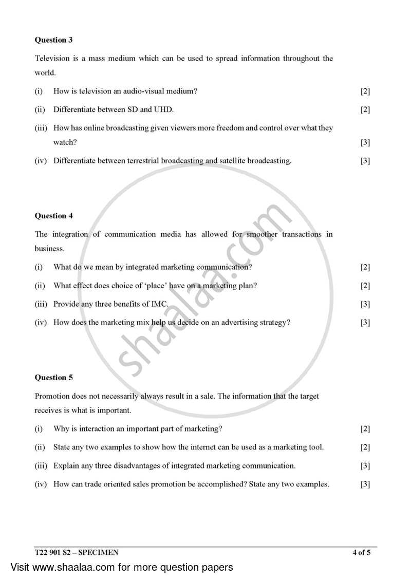 Mass Media and Communication 2021-2022 ICSE Class 10  - CISCE (Council for the Indian School Certificate Examinations) question paper with PDF download
