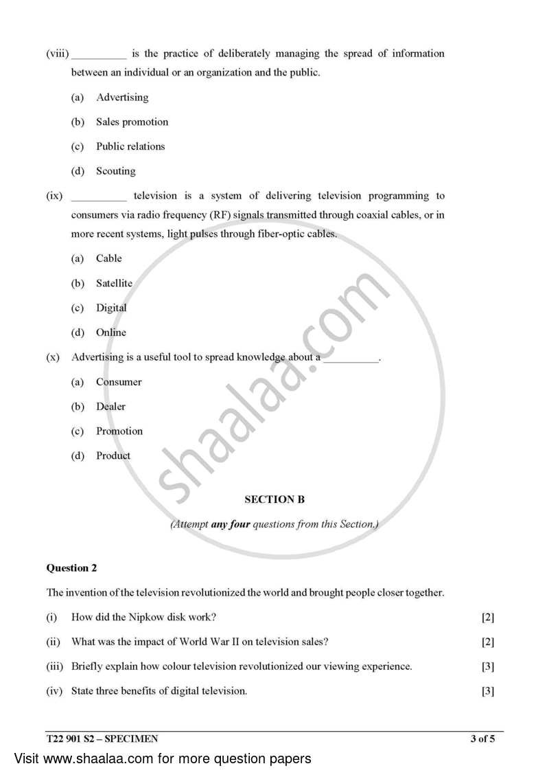 Mass Media and Communication 2021-2022 ICSE Class 10  - CISCE (Council for the Indian School Certificate Examinations) question paper with PDF download