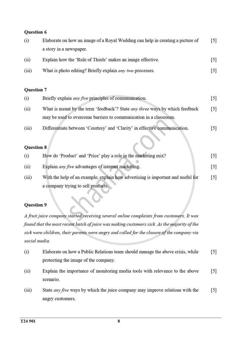 Mass Media and Communication 2023-2024 ICSE Class 10  - CISCE (Council for the Indian School Certificate Examinations) question paper with PDF download