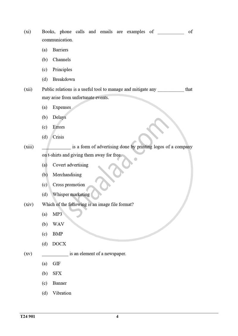 Mass Media and Communication 2023-2024 ICSE Class 10  - CISCE (Council for the Indian School Certificate Examinations) question paper with PDF download