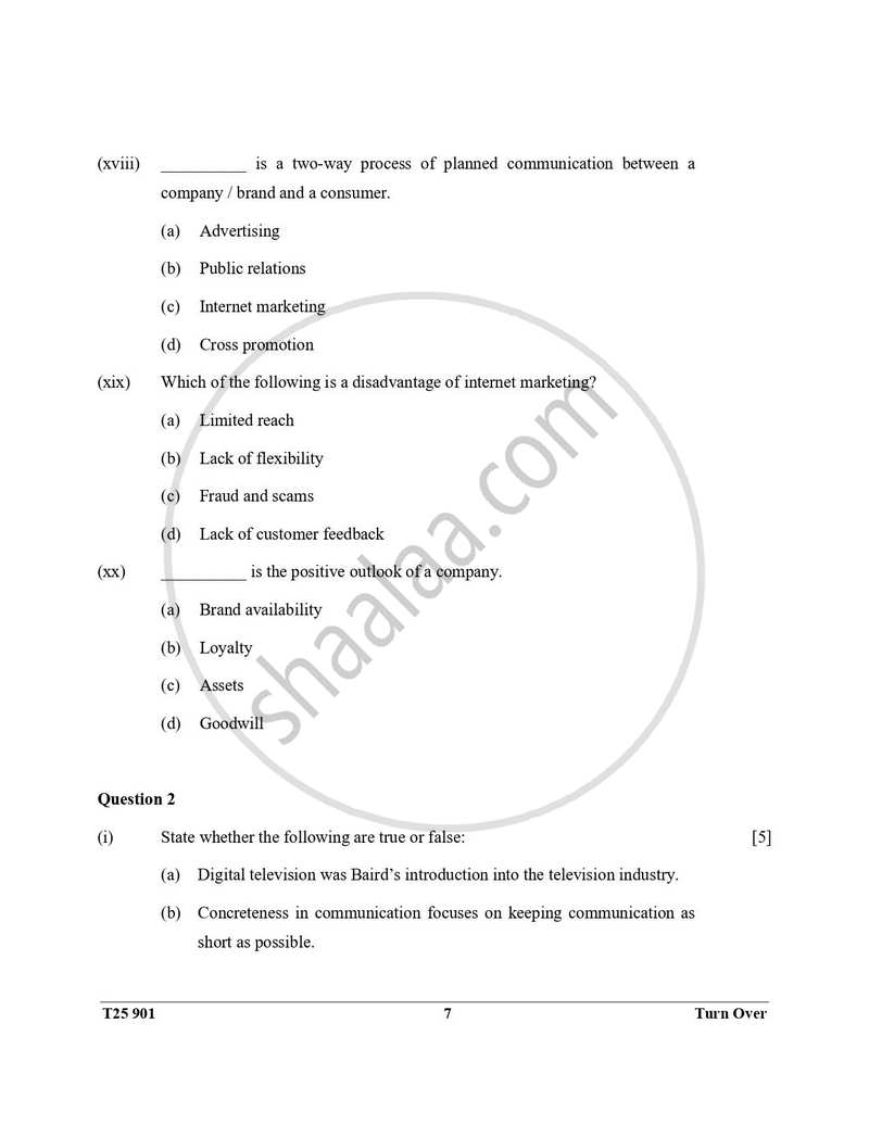 Mass Media and Communication 2024-2025 ICSE Class 10  - CISCE (Council for the Indian School Certificate Examinations) question paper with PDF download