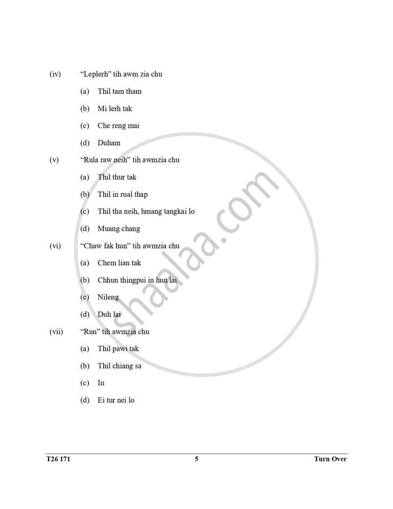 Mizo 2025-2026 ICSE Class 10 - CISCE (Council for the Indian School Certificate Examinations) question paper with PDF download