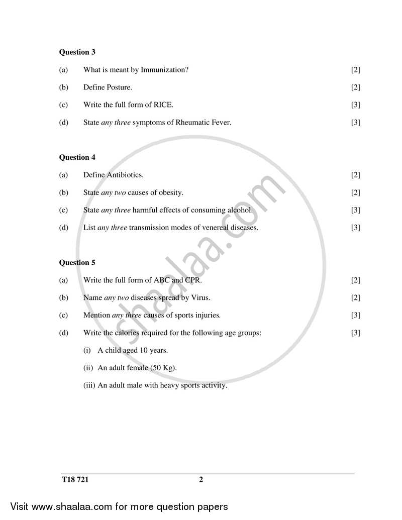 Physical Education 2017-2018 ICSE Class 10  - CISCE (Council for the Indian School Certificate Examinations) question paper with PDF download