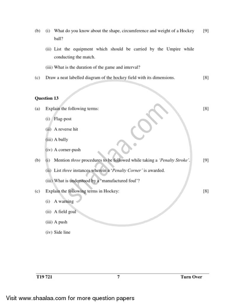 Physical Education 2018-2019 ICSE Class 10  - CISCE (Council for the Indian School Certificate Examinations) question paper with PDF download
