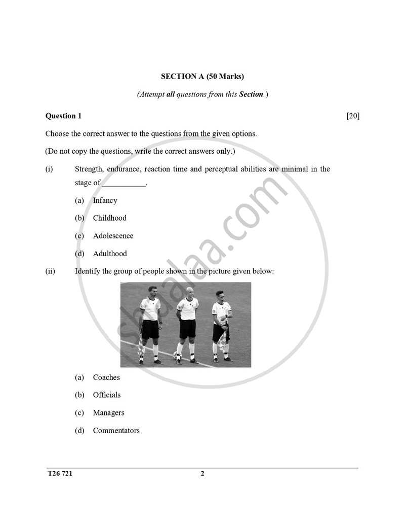Physical Education 2025-2026 ICSE Class 10 - CISCE (Council for the Indian School Certificate Examinations) question paper with PDF download