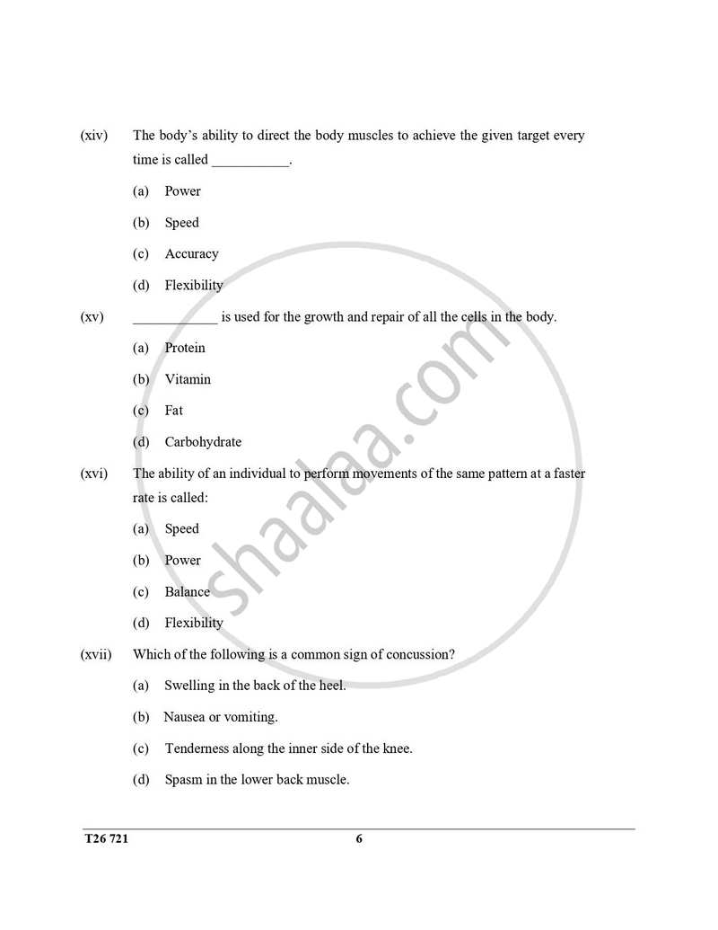 Physical Education 2025-2026 ICSE Class 10 - CISCE (Council for the Indian School Certificate Examinations) question paper with PDF download