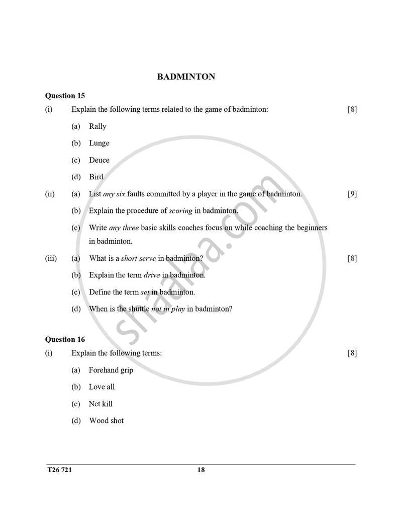 Physical Education 2025-2026 ICSE Class 10 - CISCE (Council for the Indian School Certificate Examinations) question paper with PDF download