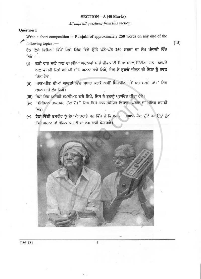 Punjabi 2024-2025 ICSE Class 10  - CISCE (Council for the Indian School Certificate Examinations) question paper with PDF download