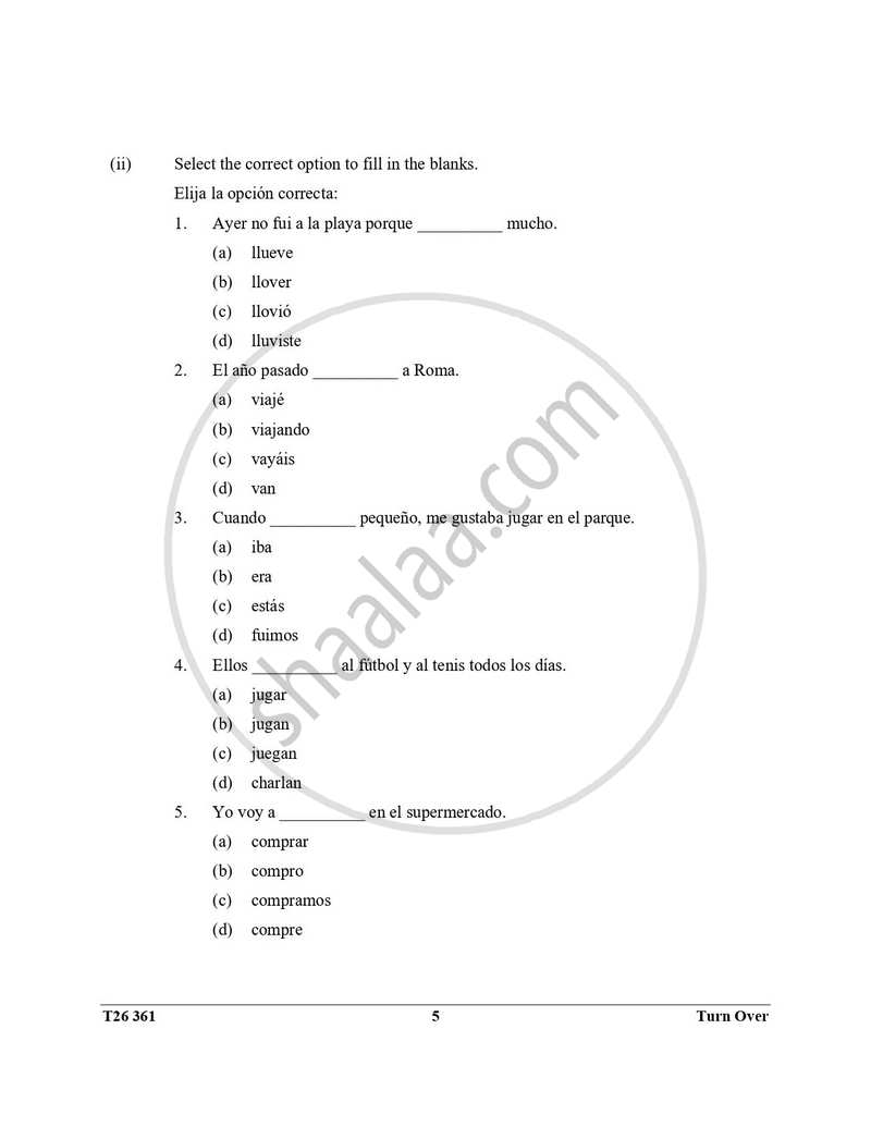 Spanish 2025-2026 ICSE Class 10 - CISCE (Council for the Indian School Certificate Examinations) question paper with PDF download
