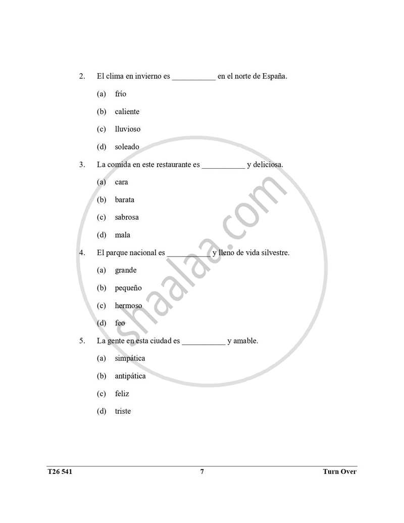 Spanish 2025-2026 ICSE Class 10 - CISCE (Council for the Indian School Certificate Examinations) question paper with PDF download