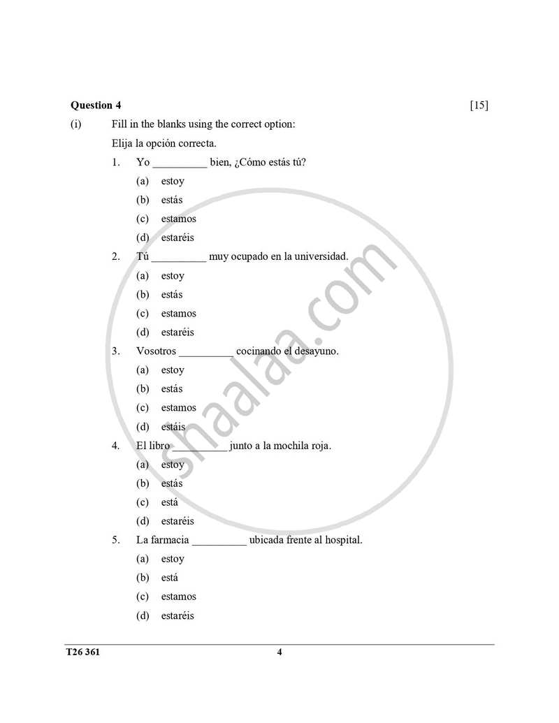 Spanish 2025-2026 ICSE Class 10 - CISCE (Council for the Indian School Certificate Examinations) question paper with PDF download