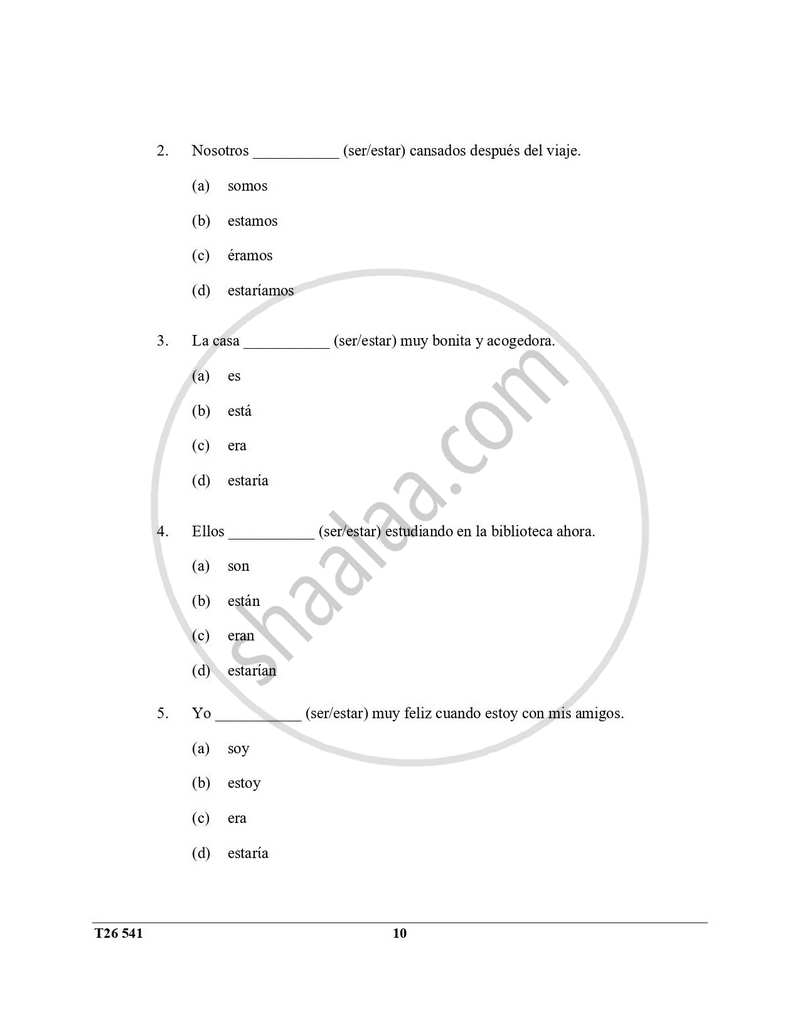 Spanish 2025-2026 ICSE Class 10 - CISCE (Council for the Indian School Certificate Examinations) question paper with PDF download