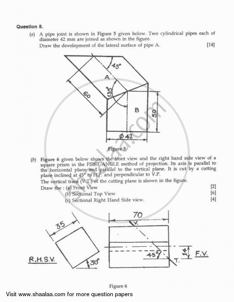 Technical Drawing Applications 2010-2011 ICSE Class 10  - CISCE (Council for the Indian School Certificate Examinations) question paper with PDF download
