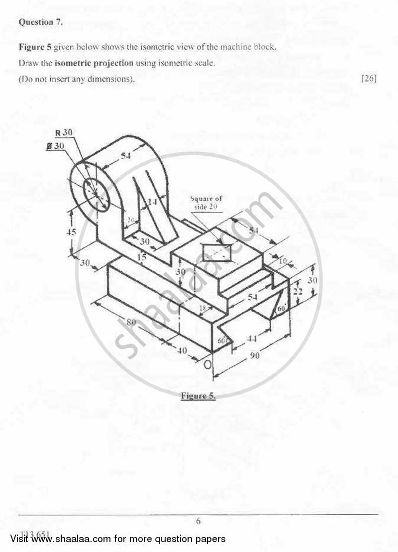 Technical Drawing Applications 2012-2013 ICSE Class 10  - CISCE (Council for the Indian School Certificate Examinations) question paper with PDF download