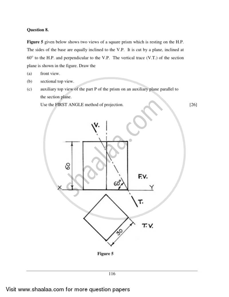 Technical Drawing Applications 2016-2017 ICSE Class 10  - CISCE (Council for the Indian School Certificate Examinations) question paper with PDF download