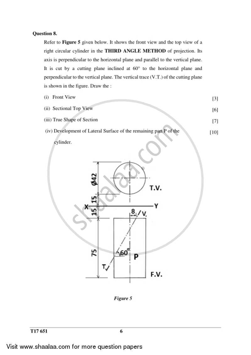 Technical Drawing Applications 2016-2017 ICSE Class 10  - CISCE (Council for the Indian School Certificate Examinations) question paper with PDF download
