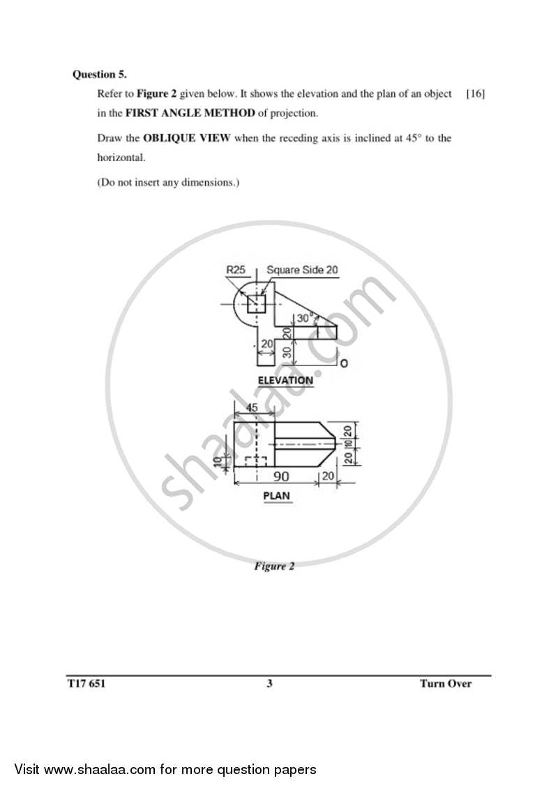 Technical Drawing Applications 2016-2017 ICSE Class 10  - CISCE (Council for the Indian School Certificate Examinations) question paper with PDF download