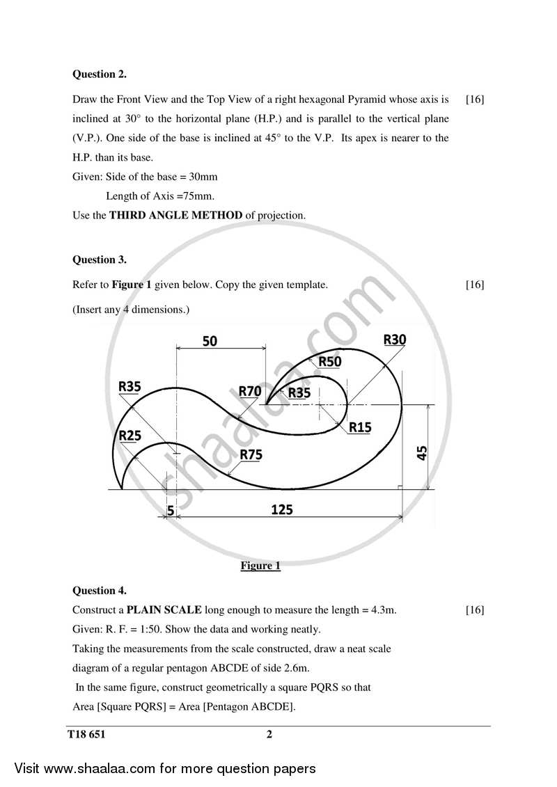 Technical Drawing Applications 2017-2018 ICSE Class 10  - CISCE (Council for the Indian School Certificate Examinations) question paper with PDF download