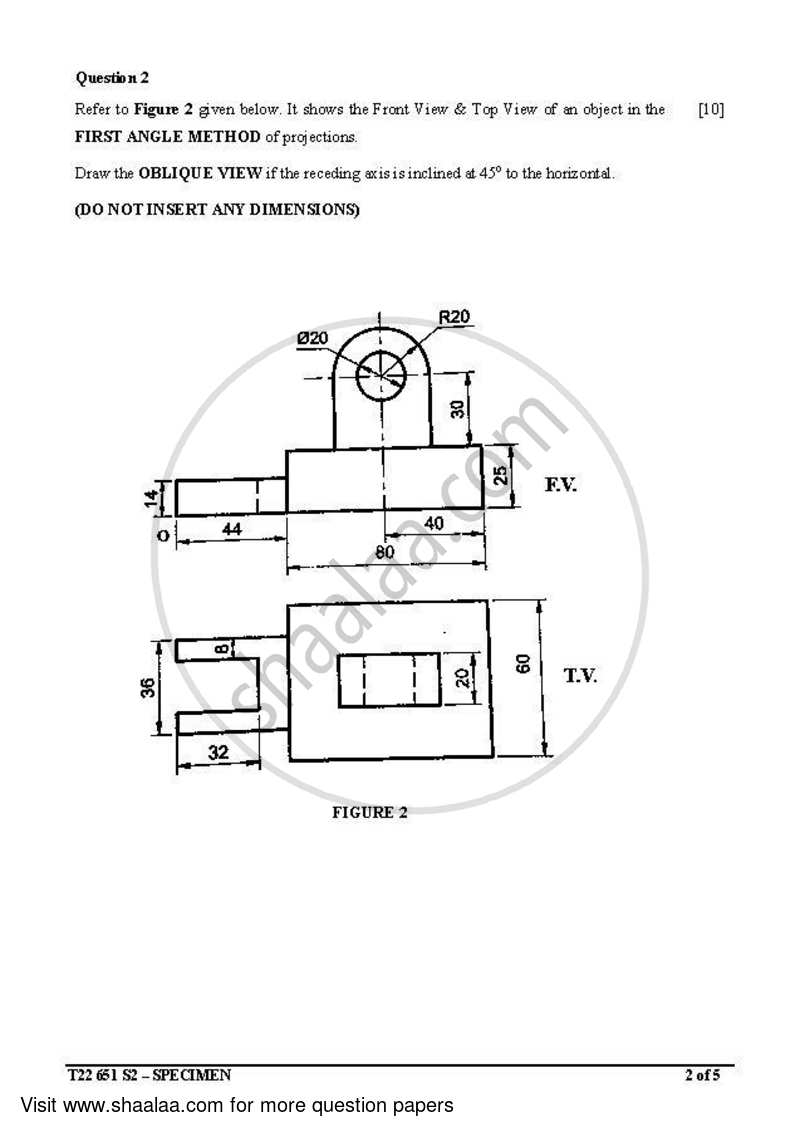 Technical Drawing Applications 2021-2022 ICSE Class 10  - CISCE (Council for the Indian School Certificate Examinations) question paper with PDF download