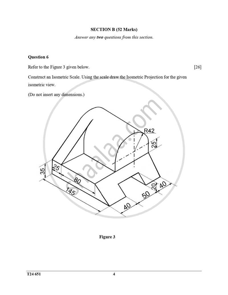 Technical Drawing Applications 2023-2024 ICSE Class 10  - CISCE (Council for the Indian School Certificate Examinations) question paper with PDF download