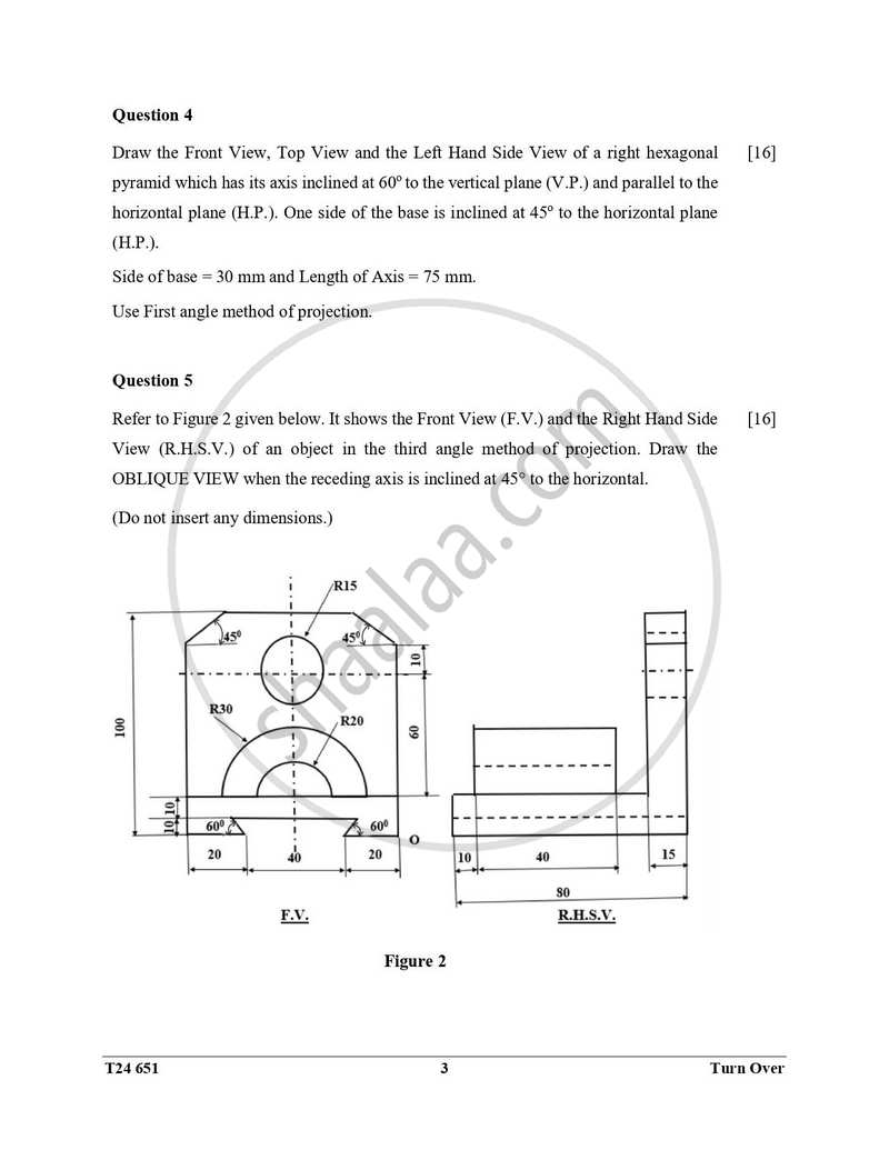 Technical Drawing Applications 2023-2024 ICSE Class 10  - CISCE (Council for the Indian School Certificate Examinations) question paper with PDF download