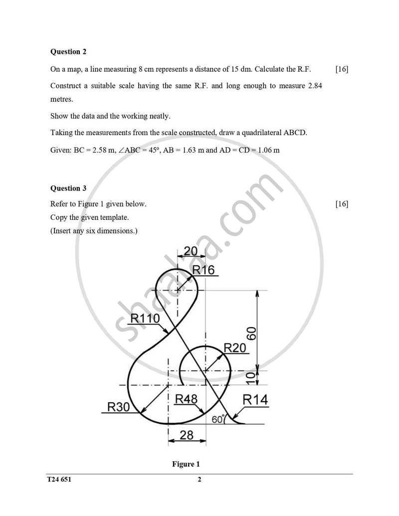 Technical Drawing Applications 2023-2024 ICSE Class 10  - CISCE (Council for the Indian School Certificate Examinations) question paper with PDF download