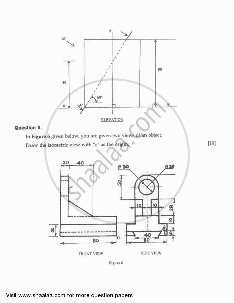 Technical Drawing 2010-2011 ICSE Class 10  - CISCE (Council for the Indian School Certificate Examinations) question paper with PDF download
