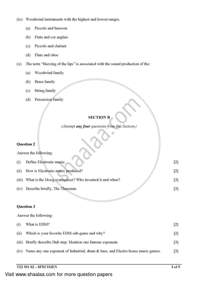 Western Music 2021-2022 ICSE Class 10  - CISCE (Council for the Indian School Certificate Examinations) question paper with PDF download