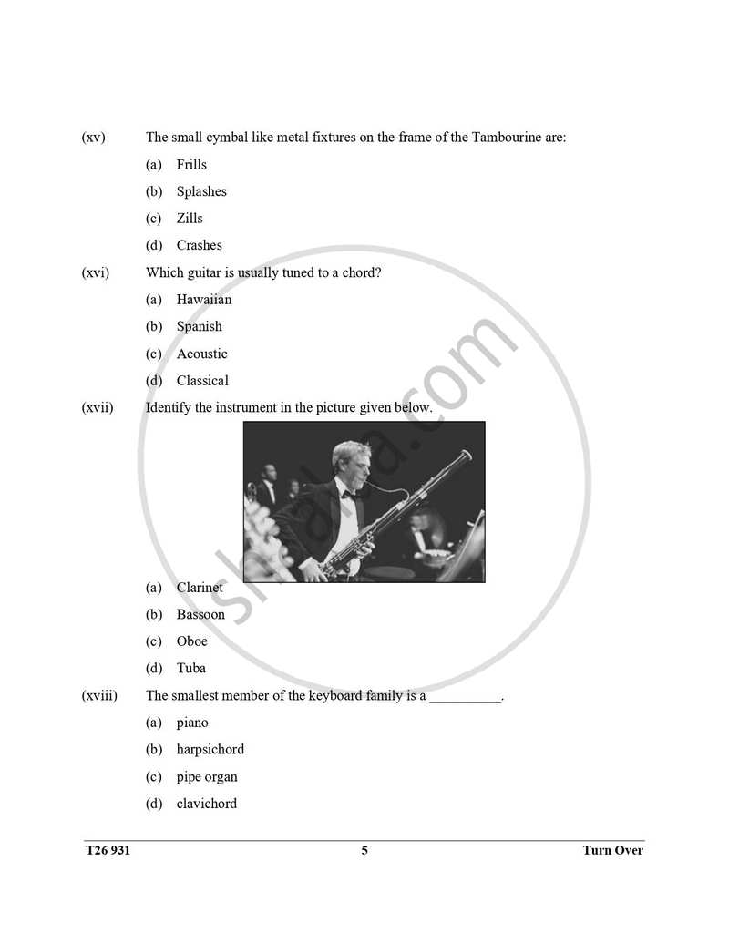 Western Music 2025-2026 ICSE Class 10 - CISCE (Council for the Indian School Certificate Examinations) question paper with PDF download