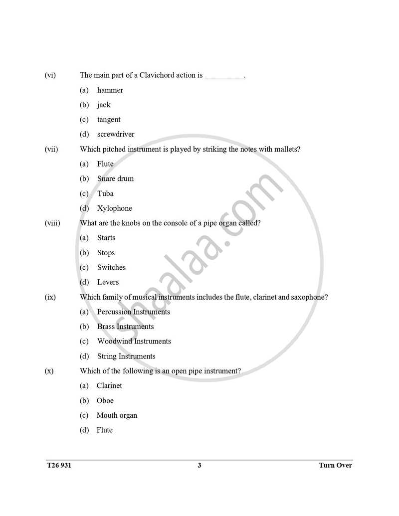 Western Music 2025-2026 ICSE Class 10 - CISCE (Council for the Indian School Certificate Examinations) question paper with PDF download