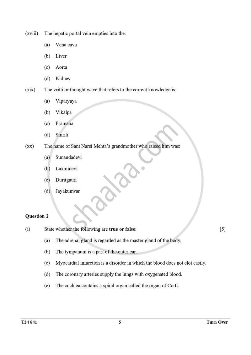 Yoga 2023-2024 ICSE Class 10  - CISCE (Council for the Indian School Certificate Examinations) question paper with PDF download