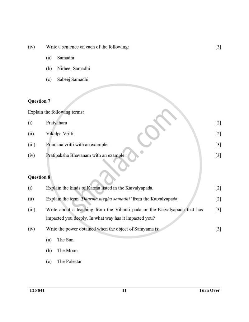 Yoga 2024-2025 ICSE Class 10  - CISCE (Council for the Indian School Certificate Examinations) question paper with PDF download