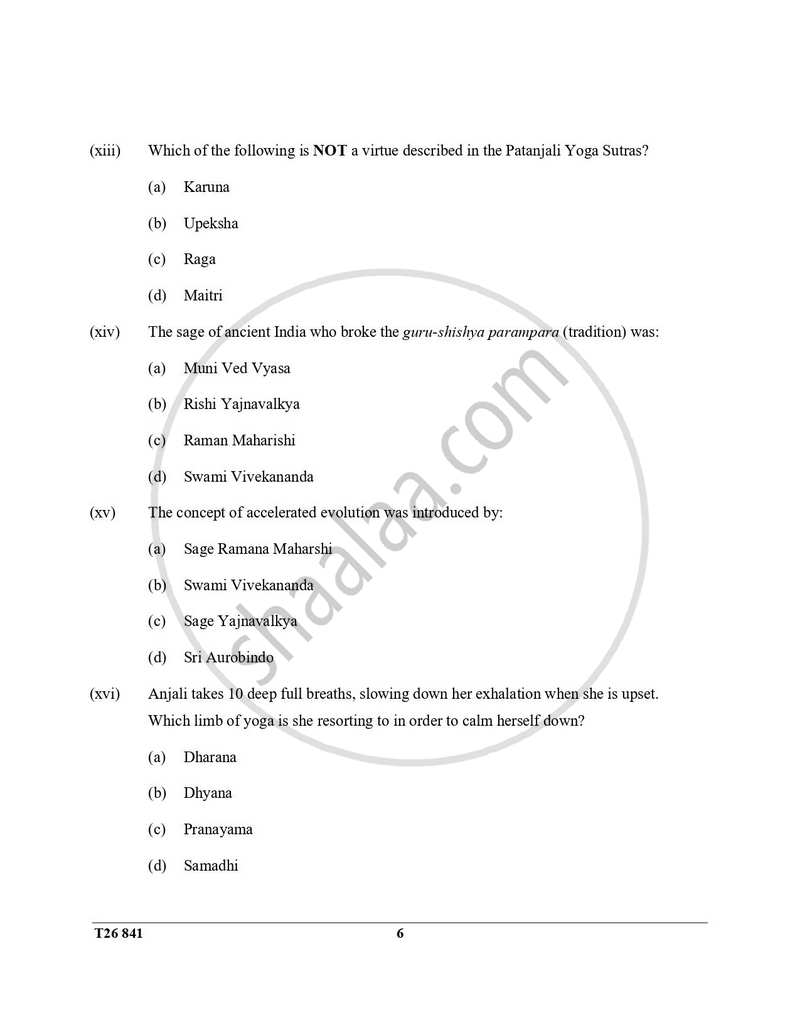 Yoga 2025-2026 ICSE Class 10 - CISCE (Council for the Indian School Certificate Examinations) question paper with PDF download
