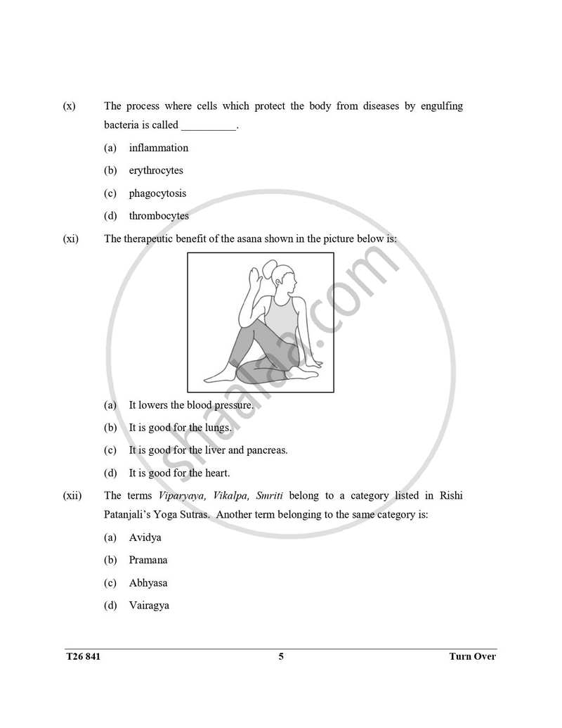 Yoga 2025-2026 ICSE Class 10 - CISCE (Council for the Indian School Certificate Examinations) question paper with PDF download