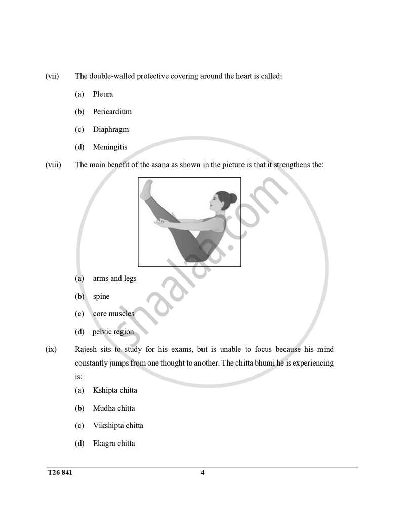 Yoga 2025-2026 ICSE Class 10 - CISCE (Council for the Indian School Certificate Examinations) question paper with PDF download