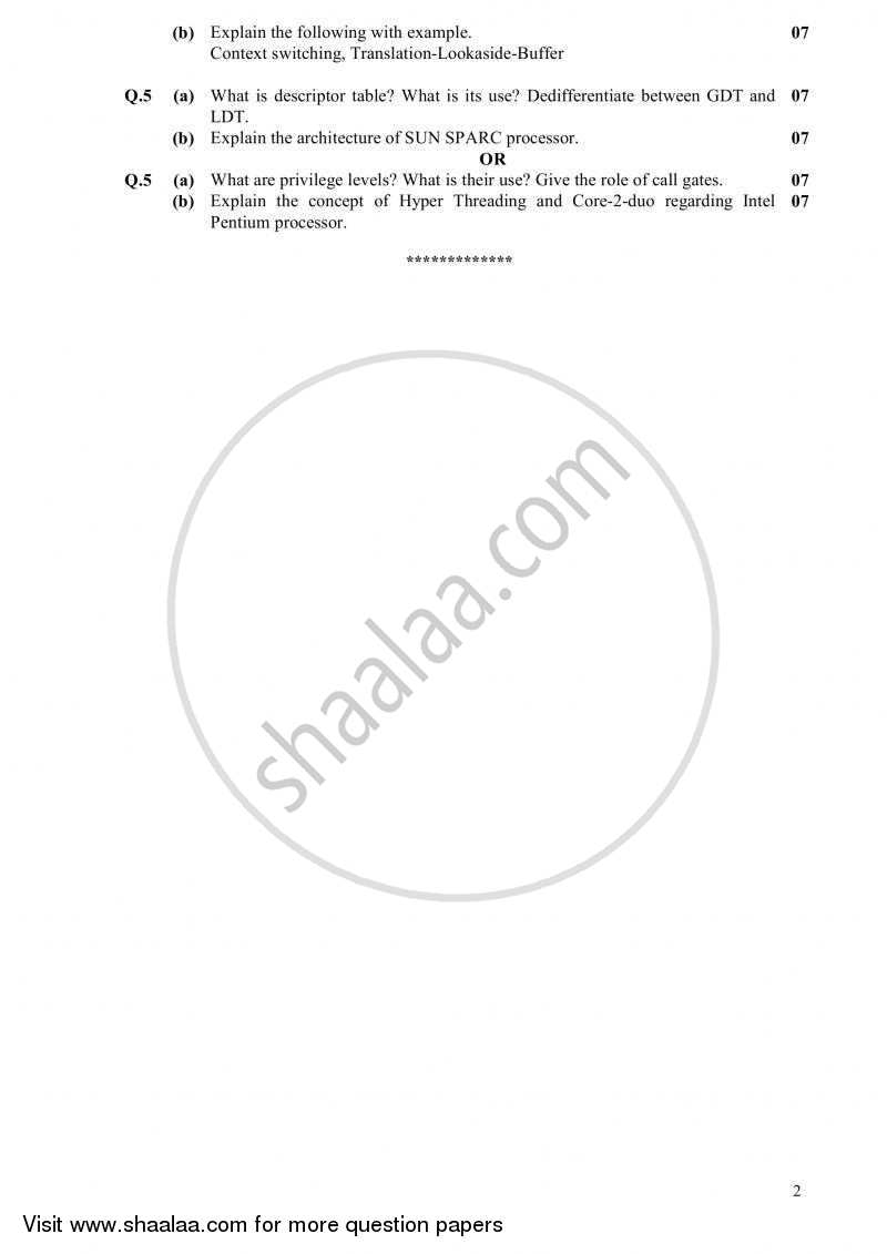Advance Processors 2010-2011 - B.E. - Semester 5 (TE Third Year) - Gujarat Technological University (GTU) question paper with PDF download