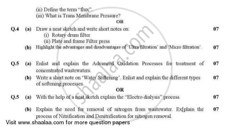 Advanced Wastewater Treatment Technologies 2012-2013 - B.E. - Semester 7 (BE Fourth Year) - Gujarat Technological University (GTU) question paper with PDF download