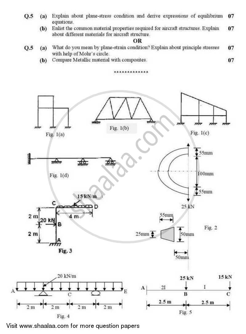 Aircraft Structure 1 2012-2013 - B.E. - Semester 4 (SE Second Year) - Gujarat Technological University (GTU) question paper with PDF download