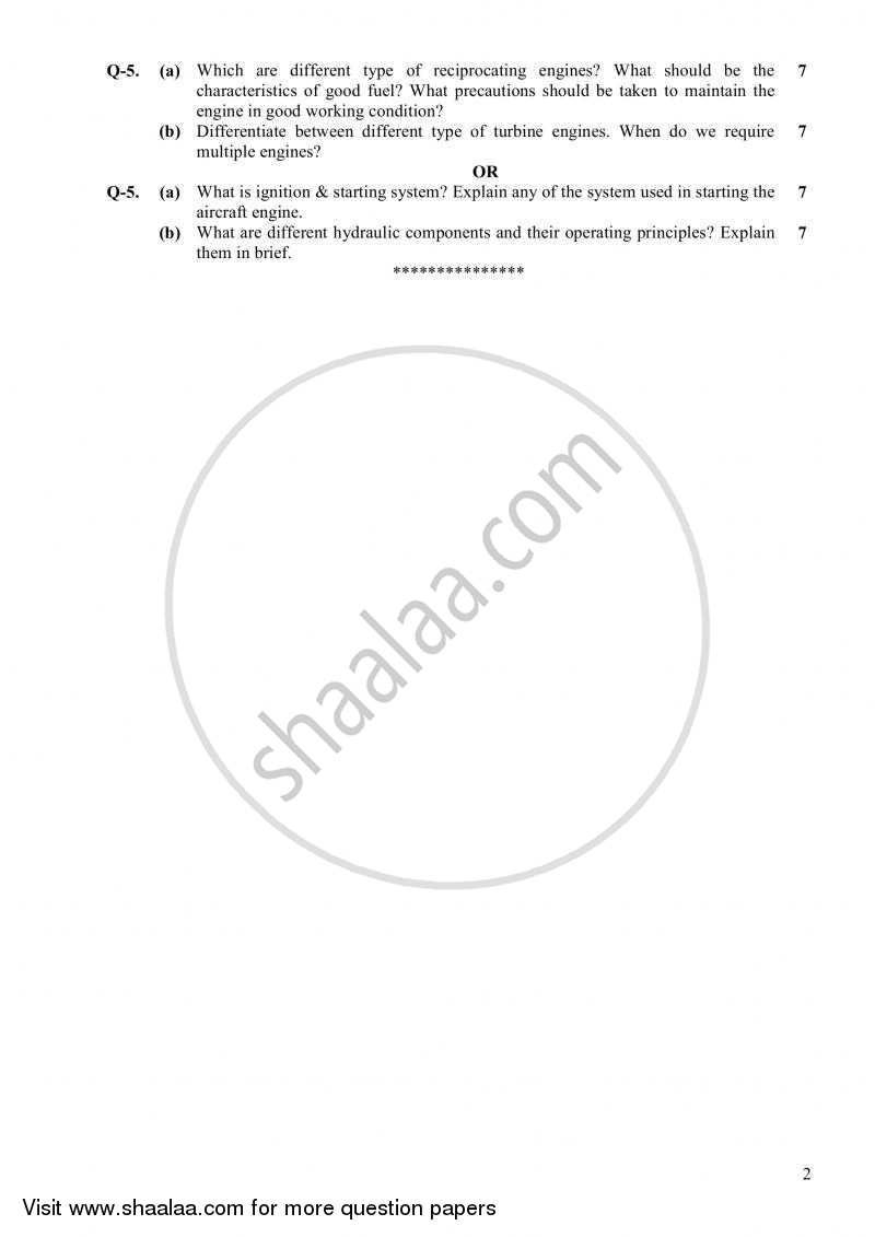 Aircraft Systems and Instruments 2010-2011 - B.E. - Semester 4 (SE Second Year) - Gujarat Technological University (GTU) question paper with PDF download