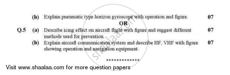 Aircraft Systems and Instruments 2012-2013 - B.E. - Semester 4 (SE Second Year) - Gujarat Technological University (GTU) question paper with PDF download