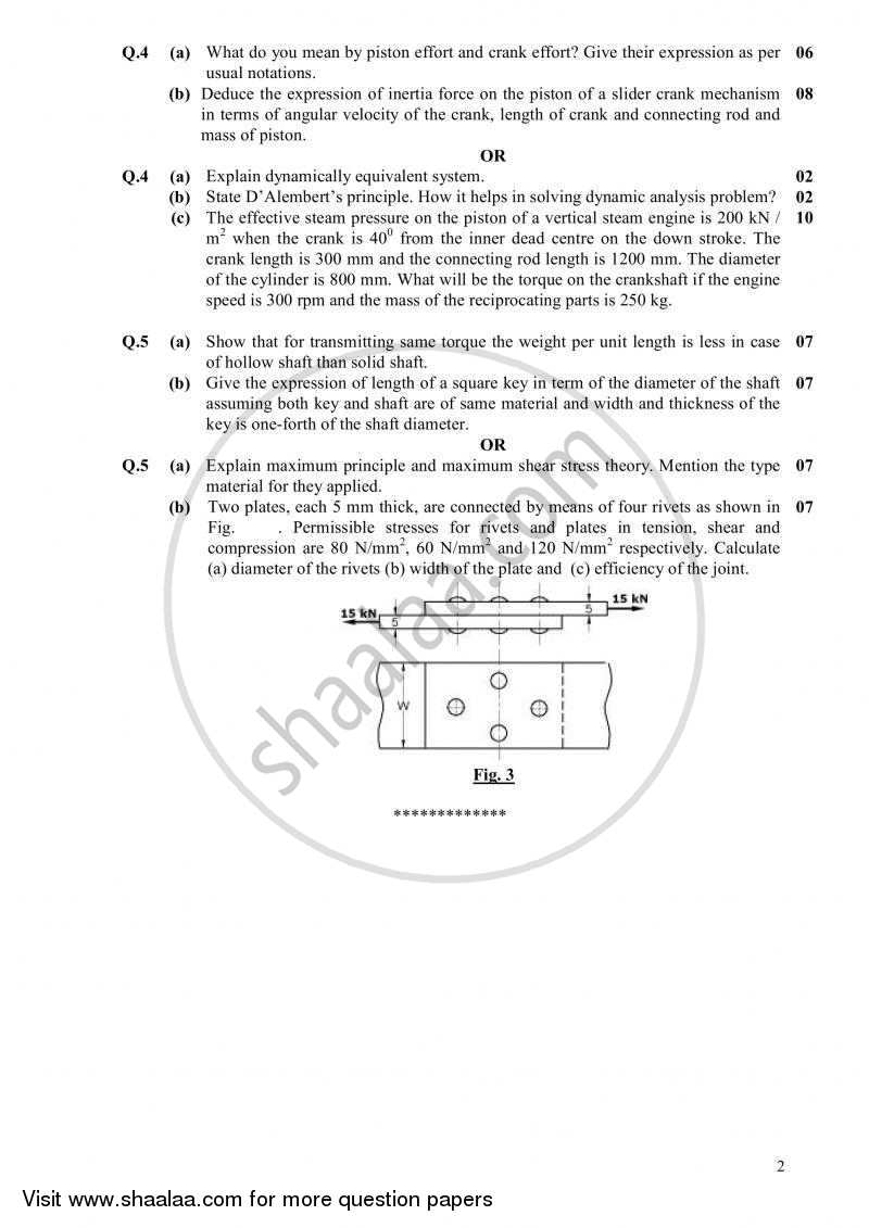Analysis of Mechanism and Machine Elements 2010-2011 - B.E. - Semester 3 (SE Second Year) - Gujarat Technological University (GTU) question paper with PDF download