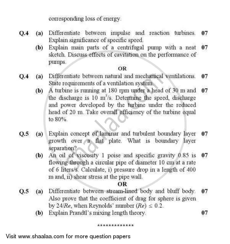 Applied Fluid Mechanics 1 2012-2013 - B.E. - Semester 6 (TE Third Year) - Gujarat Technological University (GTU) question paper with PDF download