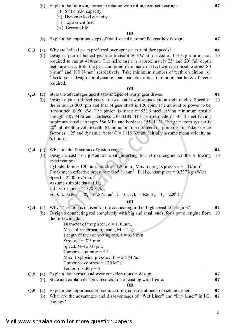 Automobile Component Design 2010-2011 - B.E. - Semester 6 (TE Third Year) - Gujarat Technological University (GTU) question paper with PDF download