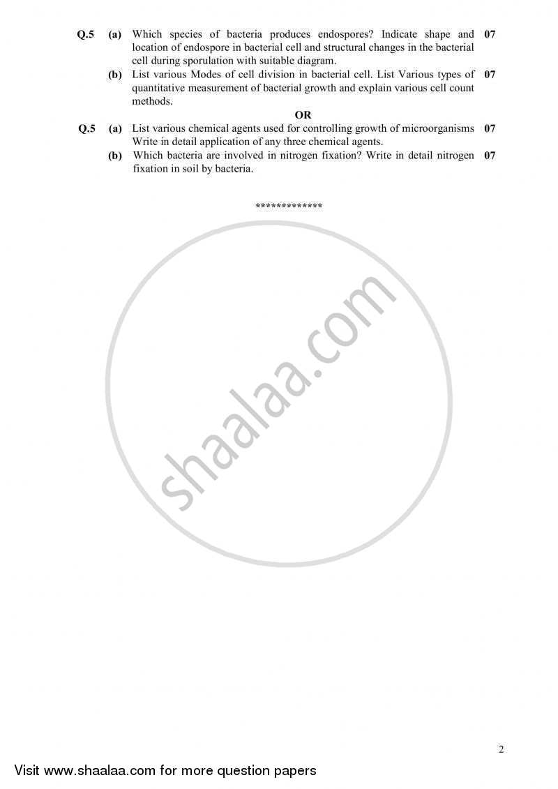 Basic Food Microbiology 2010-2011 - B.E. - Semester 3 (SE Second Year) - Gujarat Technological University (GTU) question paper with PDF download