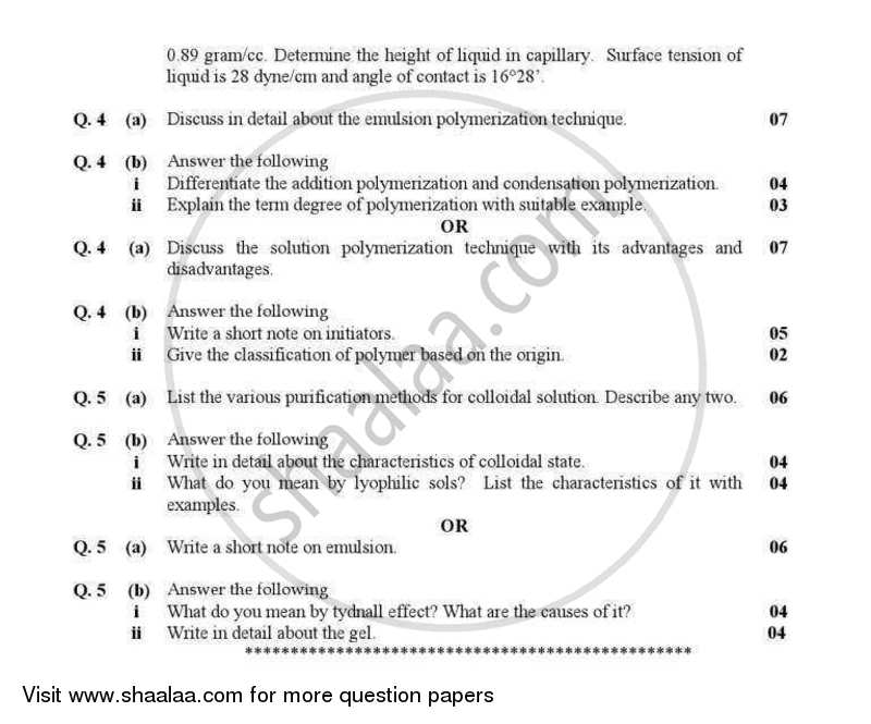 Basic Rubber Science 2012-2013 - B.E. - Semester 3 (SE Second Year) - Gujarat Technological University (GTU) question paper with PDF download
