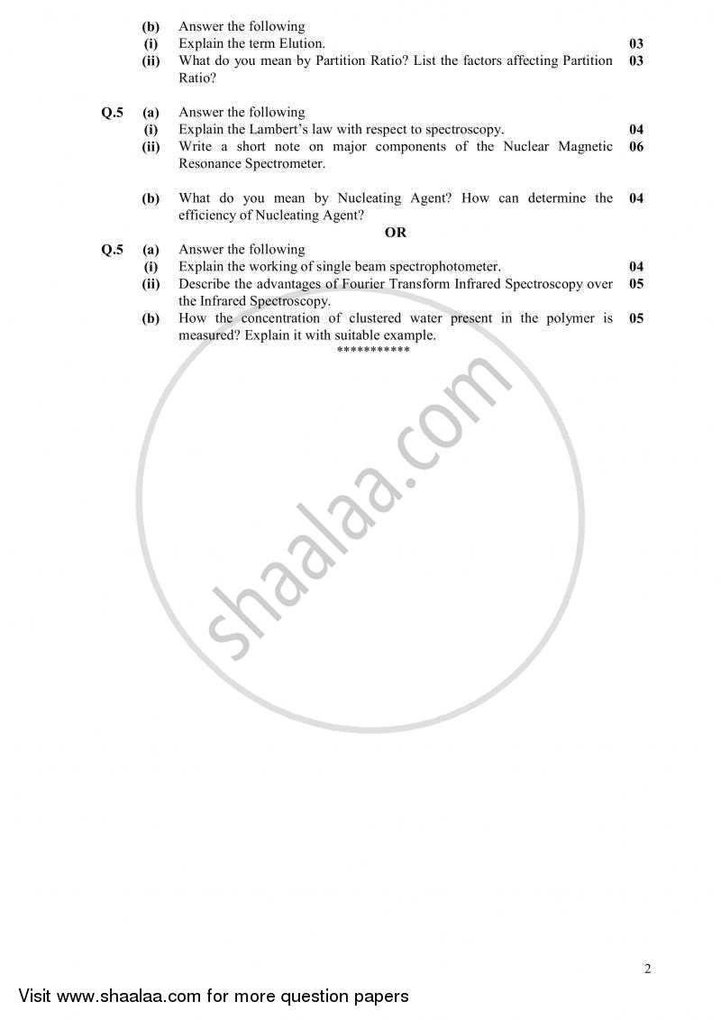 Characterization of Rubber 2010-2011 - B.E. - Semester 6 (TE Third Year) - Gujarat Technological University (GTU) question paper with PDF download