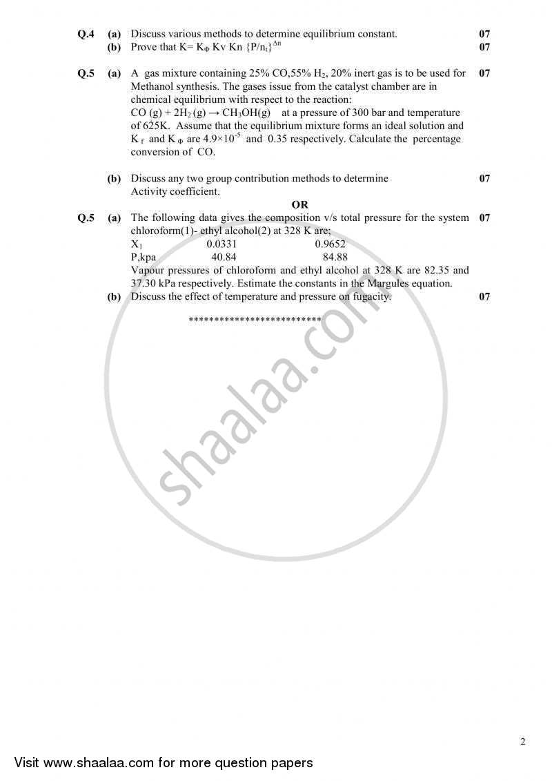 Chemical Engineering Thermodynamics 2 2010-2011 - B.E. - Semester 5 (TE Third Year) - Gujarat Technological University (GTU) question paper with PDF download