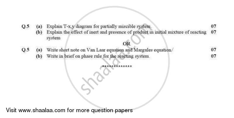 Chemical Engineering Thermodynamics 2 2012-2013 - B.E. - Semester 5 (TE Third Year) - Gujarat Technological University (GTU) question paper with PDF download