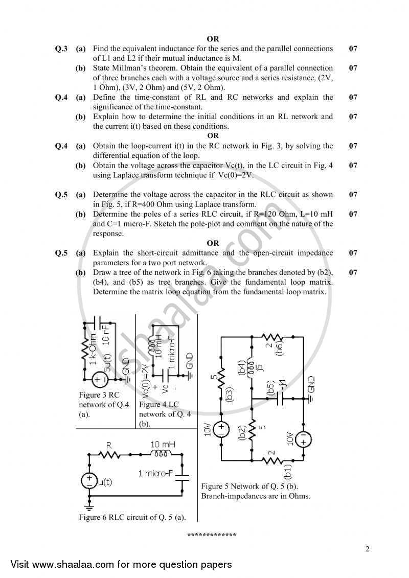 Circuits and Networks 2010-2011 - B.E. - Semester 3 (SE Second Year) - Gujarat Technological University (GTU) question paper with PDF download