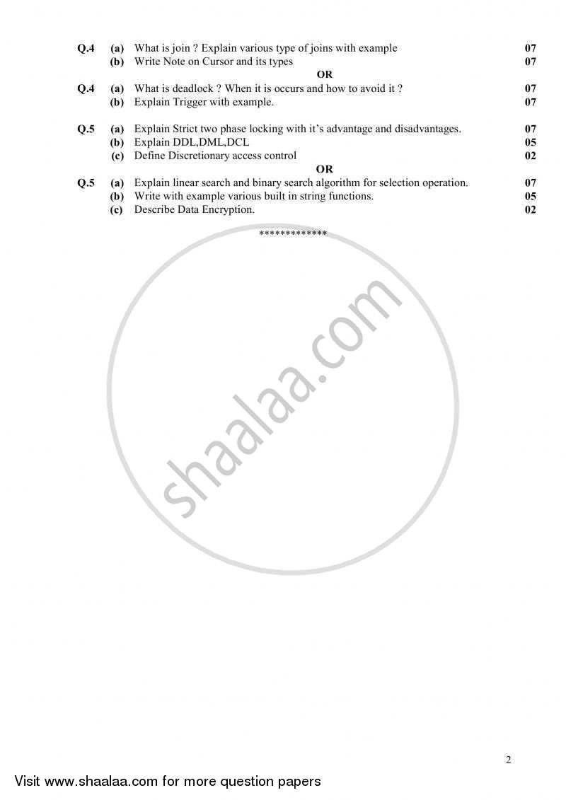 Database Management System 2010-2011 - B.E. - Semester 3 (SE Second Year) - Gujarat Technological University (GTU) question paper with PDF download